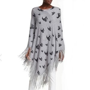 Skull cashmere dexter poncho